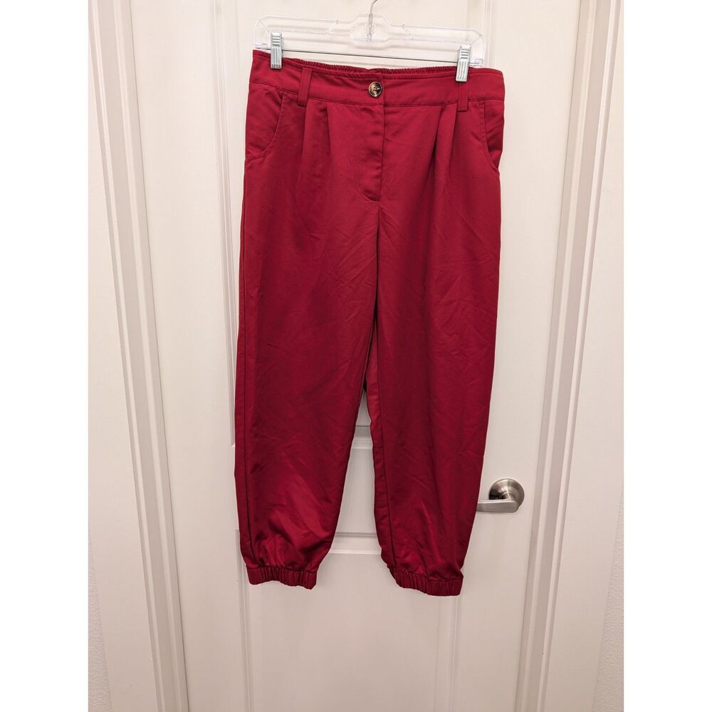 Halara Magic High Waisted Joggers Pants Deep Red Pleated Trousers Medium M